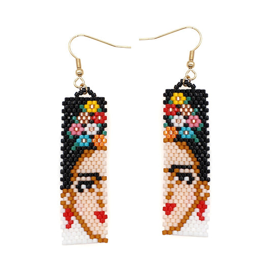 Frida Kahlo Stil Perlenohrringe