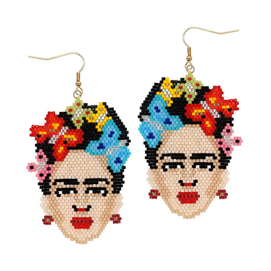 Frida Kahlo Porträt Perle Ohrringe