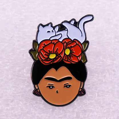 Frida Kahlo Porträt Brosche Kleidung Pin